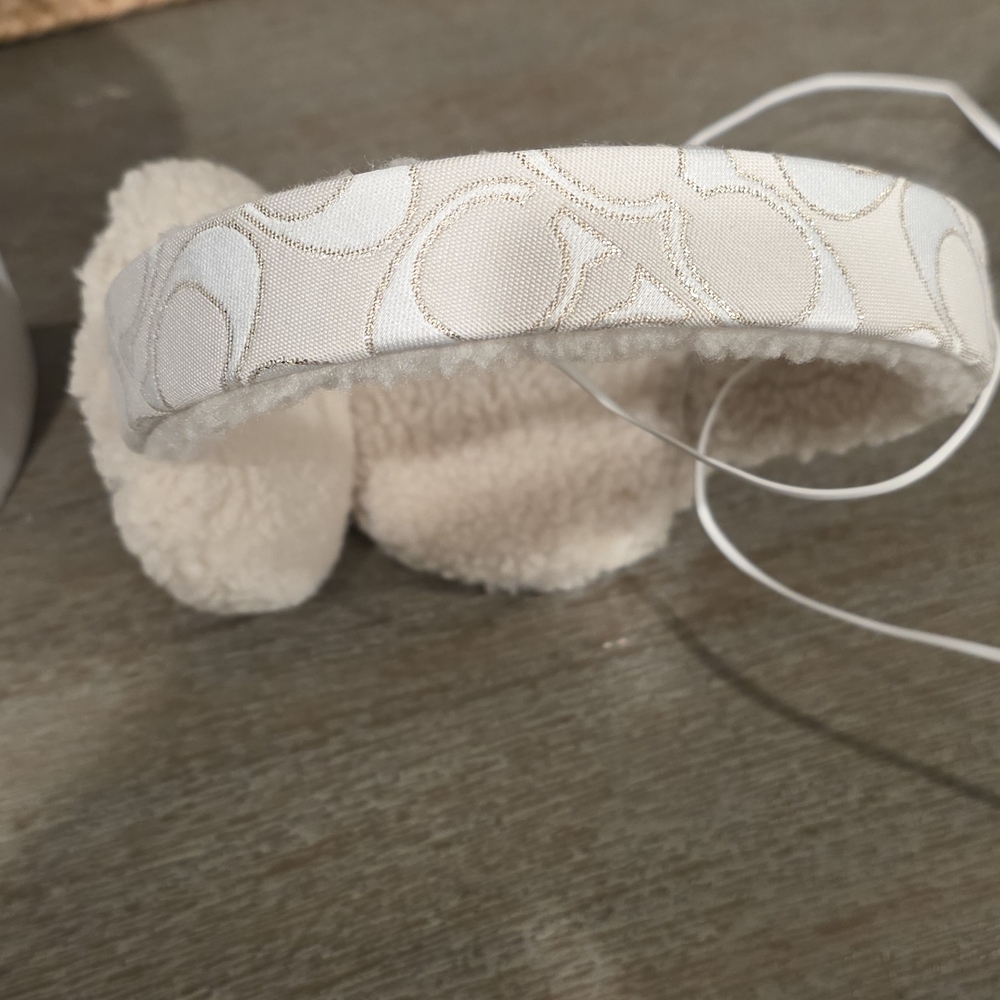 Coach Cream & White Signature On-Ear Headphones